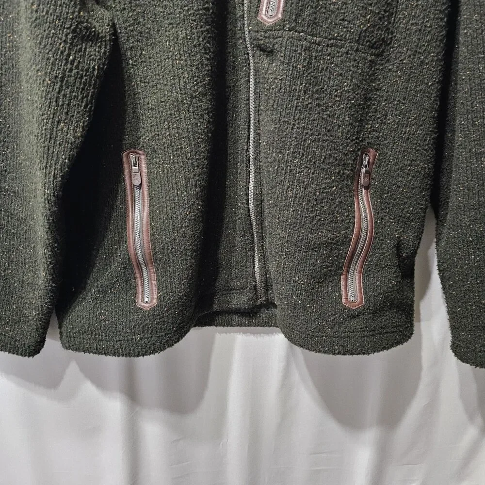 Orvis Bristol Men’s Heathered Green Full Zip Sweater Fleece Size Xl NWOT